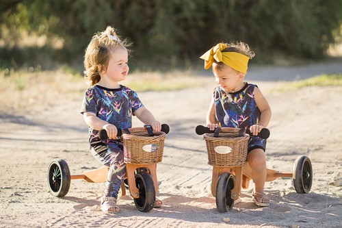 Kinderfeets 2 in 1 wooden balance bike tricycle from 1 year Tiny Tot Cream