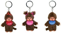 Monchhichi plush keychain - brown - 10 cm - assorted - Sekiguchi