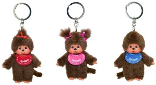 Monchhichi plush keychain - brown - 10 cm - assorted - Sekiguchi