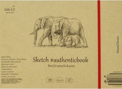 SMLT sketch album brown paper 24.5x17.6 cm 135gsm 28 sheets creative