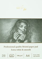 SMLT drawing pad Bristol A4 professional paper 308gsm 10 sheets FSC