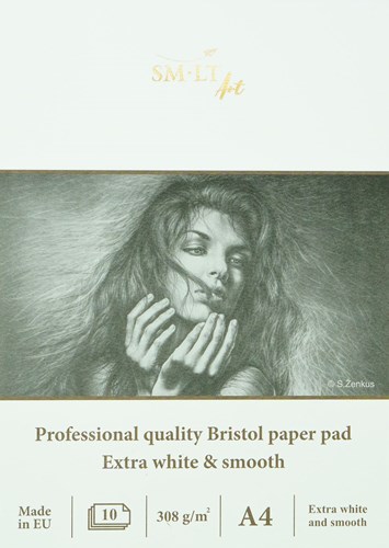 SMLT drawing pad Bristol A4 professional paper 308gsm 10 sheets FSC