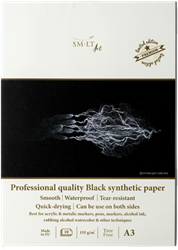 SMLT drawing pad professional synthetic A3 black 155gsm 10 sheets paper