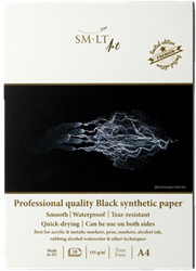 SMLT drawing pad professional synthetic A4 black 155gsm 10 sheets paper