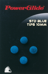 PowerGlide cue tips standard 10mm blue leather snooker pool