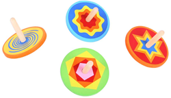 BigJigs wooden spinning top colorful toy for children