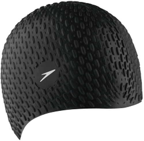 Speedo swim cap Bubble Cap black - silicone swim accessory adults
