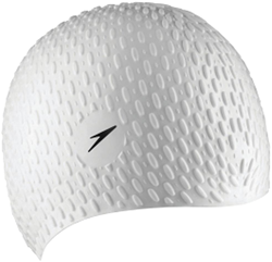 Speedo swim cap Bubble Cap white - silicone swim accessory adults