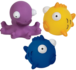 Speedo bath toy Sea Squad squirty figures multicolor PVC set of 3