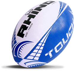 Rhino rugby ball Touch white/blue - durable grip rugby ball