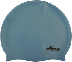 SwimTech silicone swim cap adults sky blue - swimming accessory