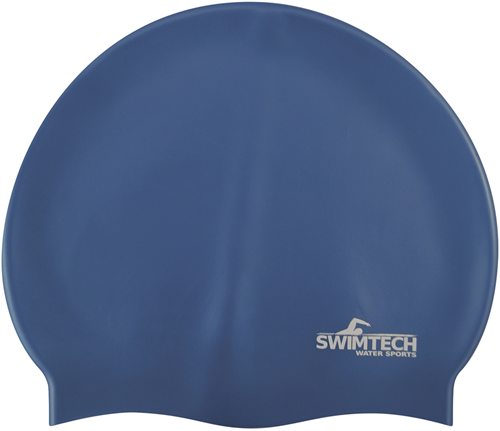 SwimTech silicone swim cap dark blue - comfortable swimming cap