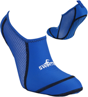 SwimTech junior pool socks blue with silicone grip for swimming pool