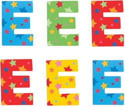 BigJigs wooden letter E star - kids room decoration multicolor