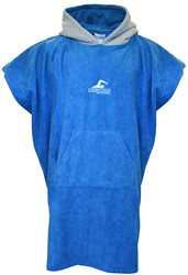 SwimTech poncho microfibre junior blue/grey - kids swim poncho