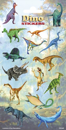 Stickers Dinosaurussen craft set 15 pieces colorful dino stickers