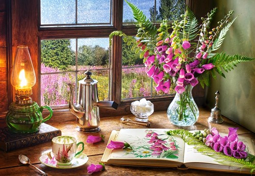 Castorland puzzle art Still Life with Violet Snapdragons - 1000 pieces