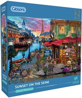 Gibsons jigsaw puzzle Sunset on the Seine - 1000 pieces of fun-2