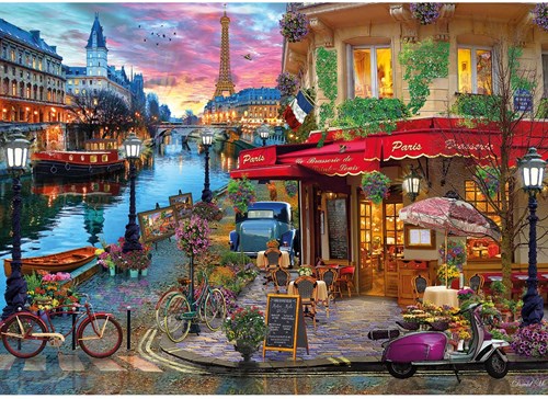 Gibsons jigsaw puzzle Sunset on the Seine - 1000 pieces of fun