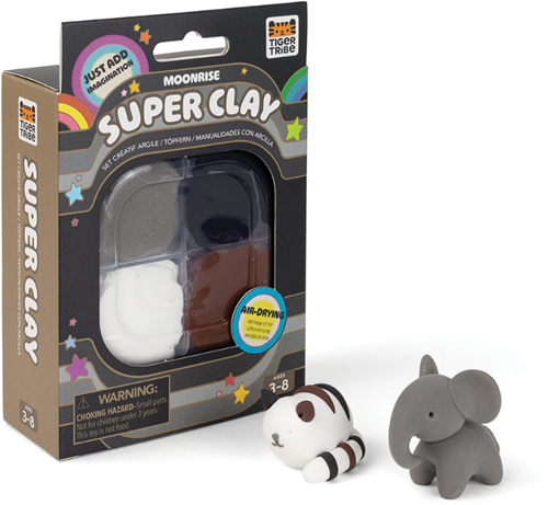 Tiger Tribe Super Clay modelling set - Moonrise Neutrals refill creative toy