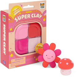 Tiger Tribe Super Clay modelling set - pink and red refill for kids