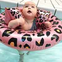 Swim Essentials Baby Zwemzitje Roze Panterprint 0-1 jaar
