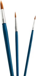 Hobby & Crafting Fun brush set round painting acrylic watercolor 3 pieces