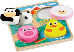 Tidlo wooden touch and feel puzzle farm - sensory educational toy