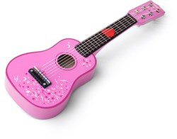 Tidlo wooden guitar pink flowers kids music toy instrument