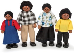 Tidlo dolls family wooden toy multicultural black family