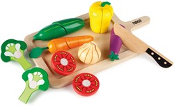 Tidlo wooden vegetable cutting set - educational toy kitchen