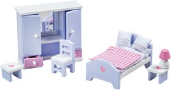 Tidlo dollhouse bedroom wooden furniture set pink