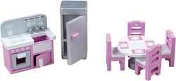 Tidlo dollhouse kitchen wooden furniture set 9-piece accessory