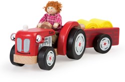 Tidlo tractor toy with trailer - wooden farm vehicle