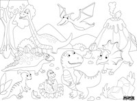 Matta coloring placemat dino forest - reusable wipeable silicone mat