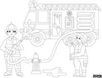 Matta fire brigade colouring placemat - Reusable wipe-clean silicone mat