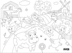 Matta Kids - Boerderij plezier - Herbruikbare Kleur- en Veegplacemat