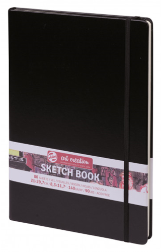 Talens sketchbook black A4 140gsm 80 sheets - creative drawing book