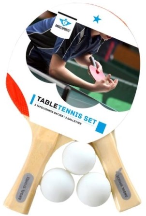 Angel Sports table tennis set - 2 bats 1 star with 3 balls red-blue