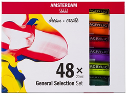 Bruynzeel acrylic paint set painting 48 colours 20ml Amsterdam