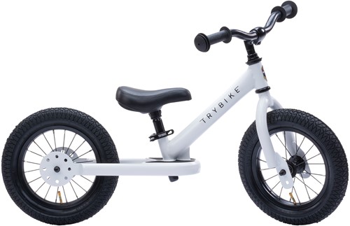 Trybike steel white two wheeler Children s bike Planet Happy