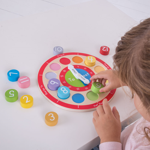 BigJigs wooden teaching clock - educational toy clock time learning-3