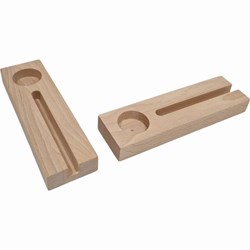 Hobbygroep tile holder beechwood tealight holder decoration 21x6x2.5 cm