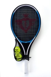 Angel Sports tennis racket blue 23 inch with 2 tennis balls