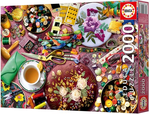 Educa jigsaw puzzle The Sewing Table 2000 pieces nostalgia adults-2