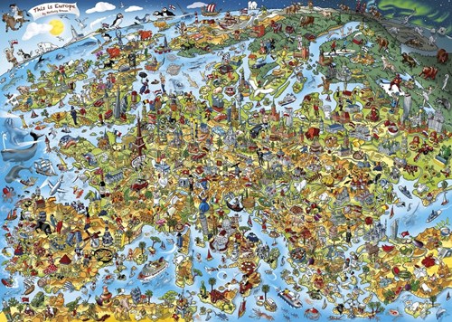 Gibsons puzzle Europe 1000 pieces cardboard adults children
