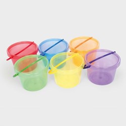 TickiT Bucket Set Colourful - Translucent Toy Buckets 6 Pieces