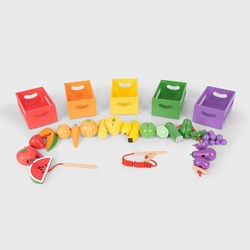 TickiT wooden sorting crates fruit and vegetables educational toy
