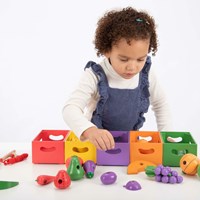 TickiT wooden sorting crates fruit and vegetables educational toy-3