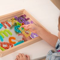 TickiT wooden mirror tray educational toy with mirror-3